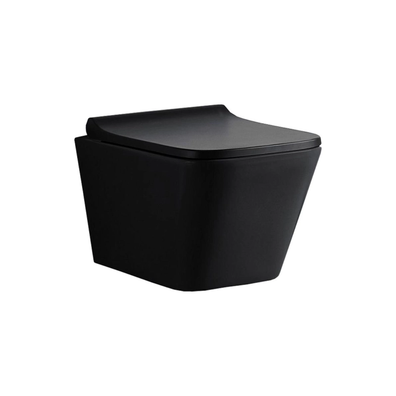 Унитаз подвесной Azario Teramo безободковый, с сид.микролифт, черный, AZ052MB