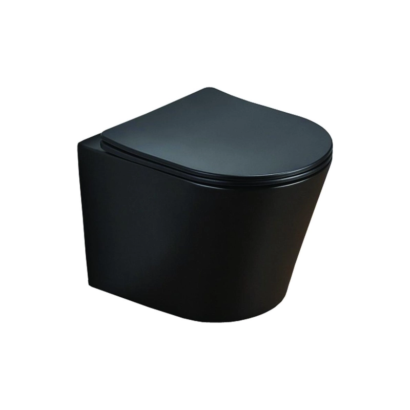 Унитаз подвесной Azario Teramo безободковый, с сид.микролифт, черный, AZ053ERMBSP