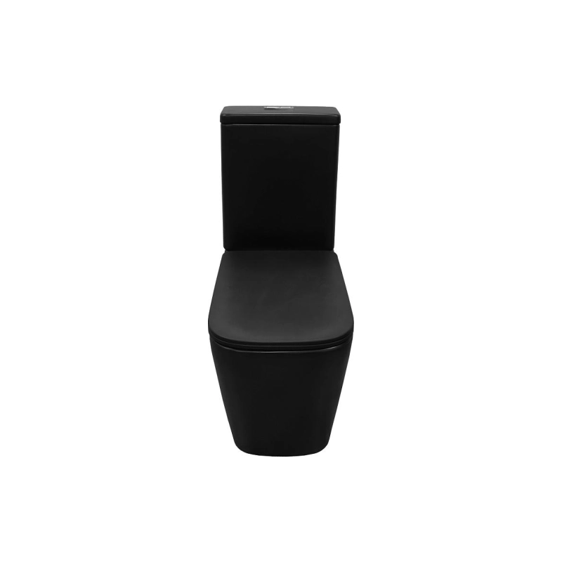 Унитаз-компакт Azario Black King, н/п с арматурой, 2-режима, сид с м/лифт, черный, унив., AZ-8303D