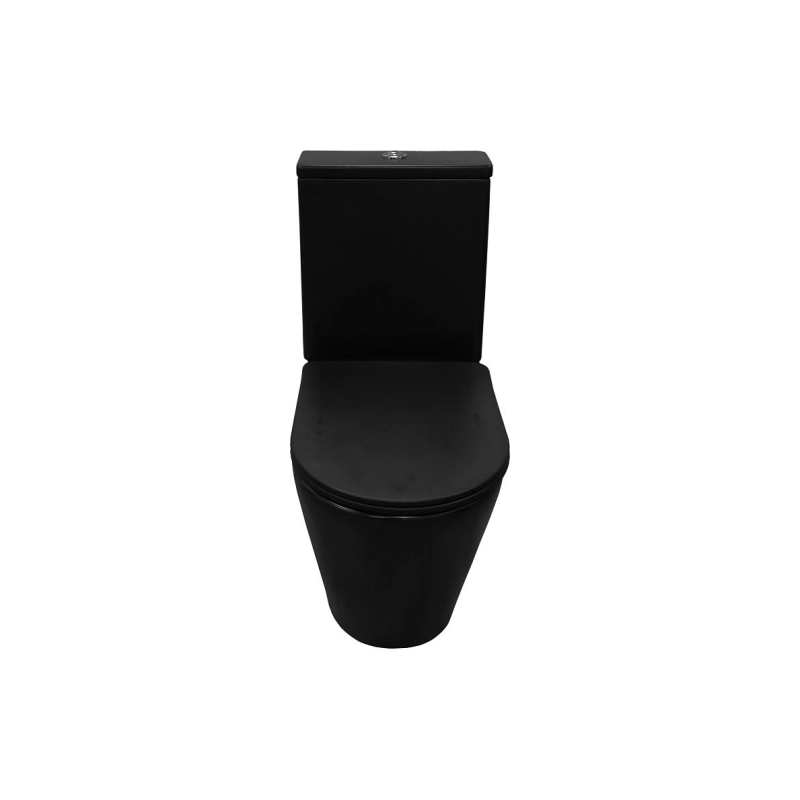 Унитаз-компакт Azario Black Queen, н/п с арматурой, 2-режима, сид с м/лифт, черный, унив., AZ-8380