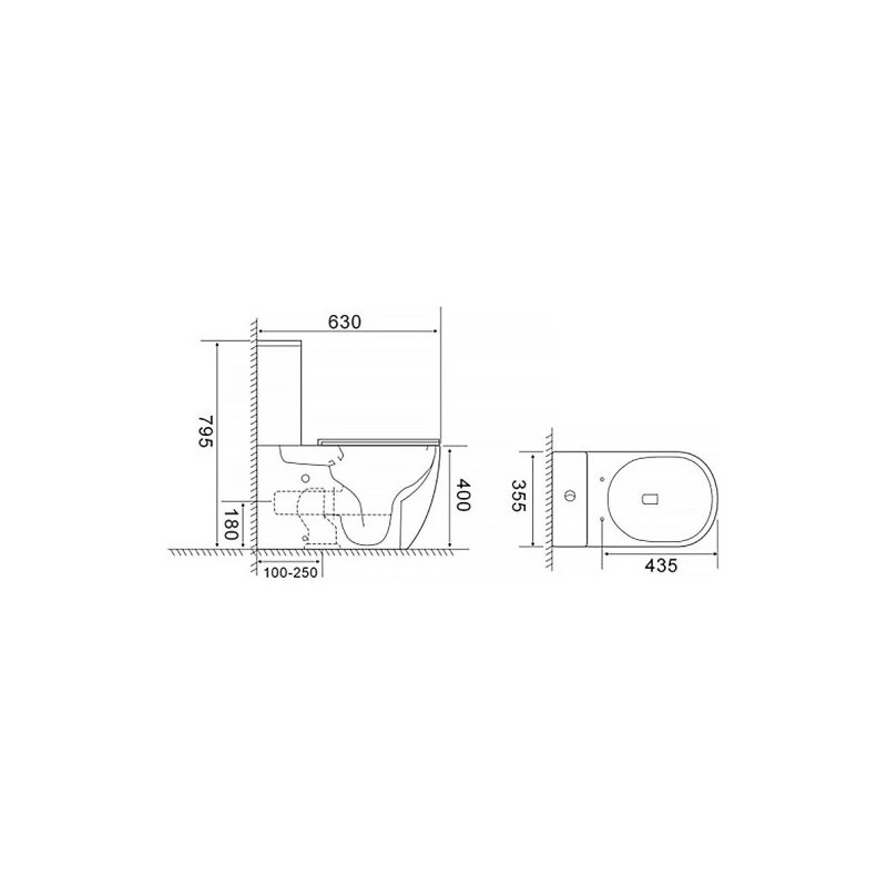 Унитаз-компакт Azario BONELLE, н/п с арматурой, 2-режима, (сид с м/лифт+крепл), унив., AZ1229A