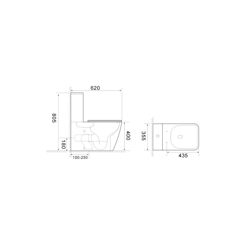 Унитаз-компакт Azario ESCONDA, н/п с арматурой, 2-режима, (сид с м/лифт+крепл), унив., AZ1255A