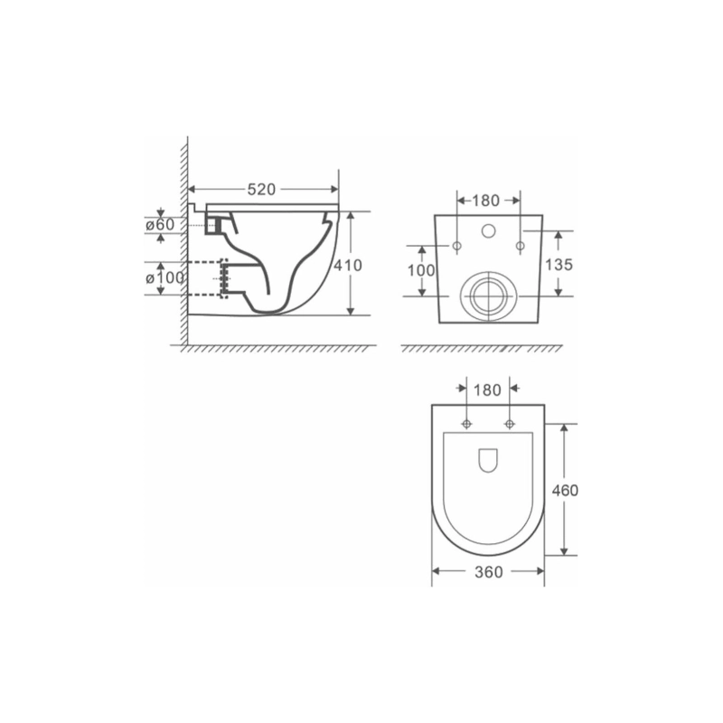 Унитаз подвесной Azario Fora безободковый с сид.микролифт, AZ0017ER