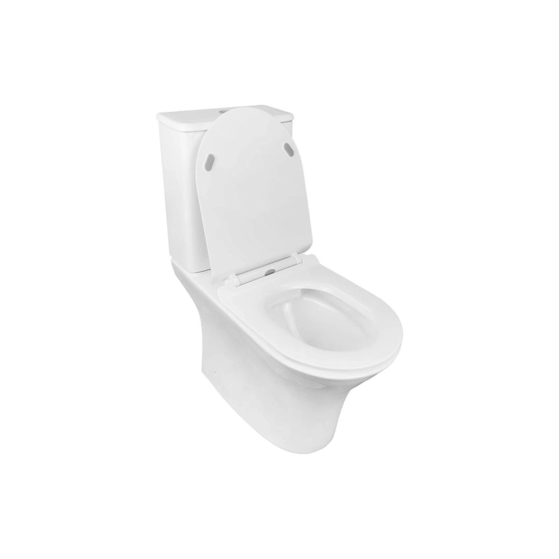 Унитаз-компакт Azario FRETTA ROUND, н/п с арматурой, 2-режима, (сид с м/лифт+крепл), унив., AZ7121