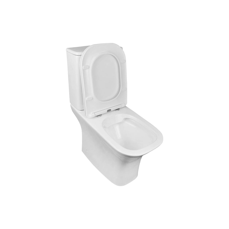 Унитаз-компакт Azario FRETTA SQUARE, н/п с арматурой, 2-режима, сид с м/лифт, унив., AZ5121