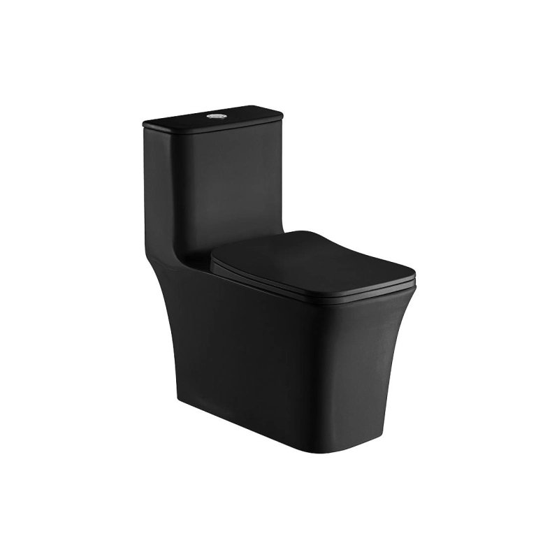 Унитаз-компакт Azario GRESSA, н/п с арматурой, 2-режима, (сид с м/лифт+крепл), чер., унив., AZ1111MB