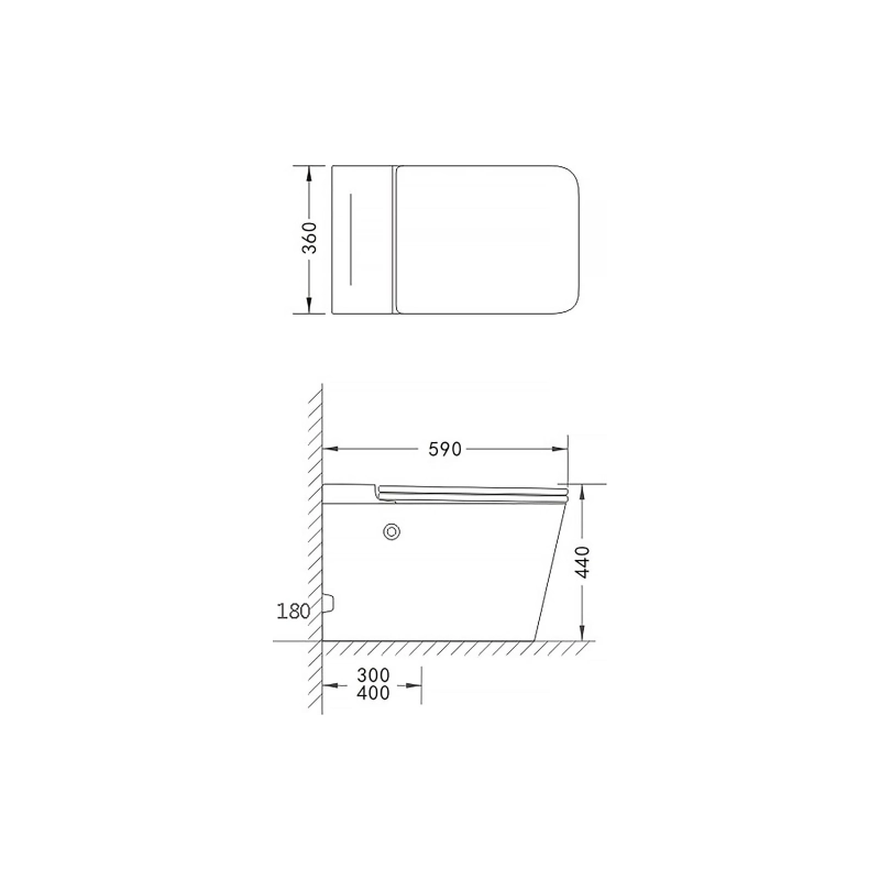 Унитаз импульсный Azario, напольный, квадратный, с сид. дюр. микролифт, AZ-101 A