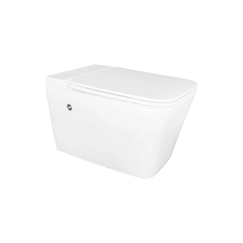 Унитаз импульсный подвесной Azario, квадратный, монтажная рама, с сид. дюр. микролифт, AZ-101C