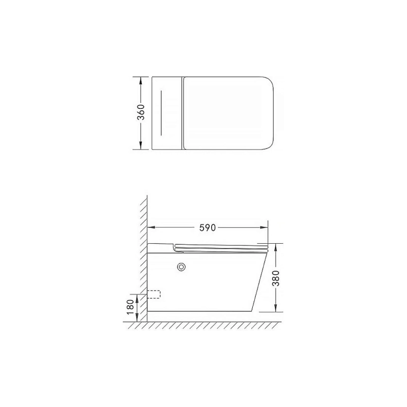 Унитаз импульсный подвесной Azario, квадратный, монтажная рама, с сид. дюр. микролифт, AZ-101C