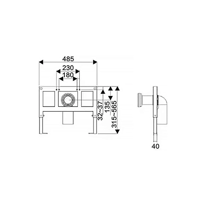Унитаз импульсный подвесной Azario, квадратный, монтажная рама, с сид. дюр. микролифт, AZ-101C