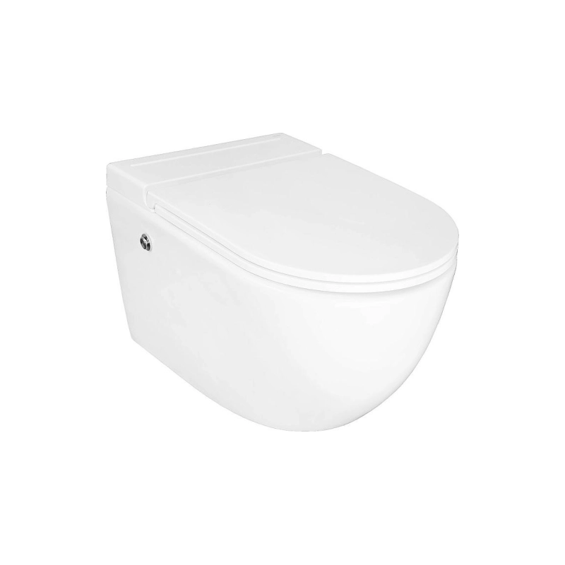 Унитаз импульсный подвесной Azario, полукруглый, монтажная рама, с сид. дюр. микролифт, AZ-102C