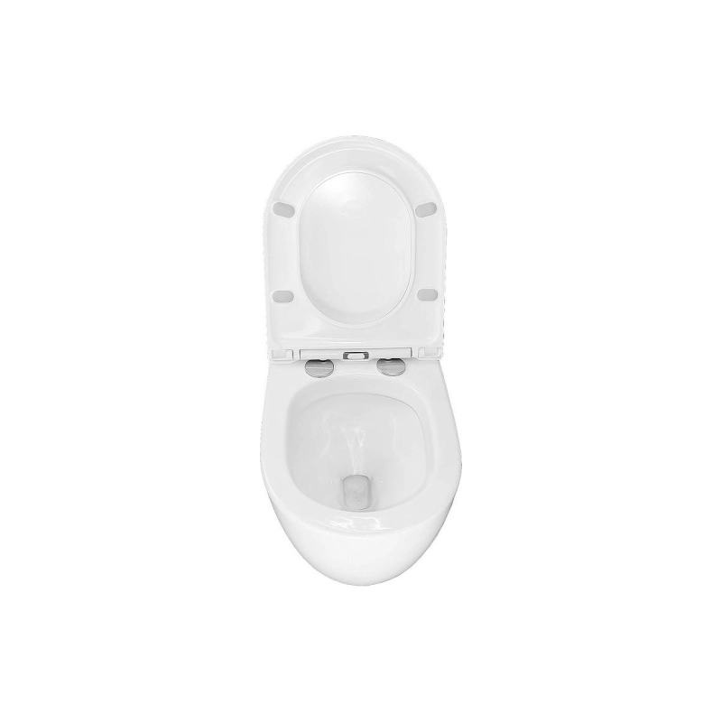 Унитаз импульсный подвесной Azario, полукруглый, монтажная рама, с сид. дюр. микролифт, AZ-102C