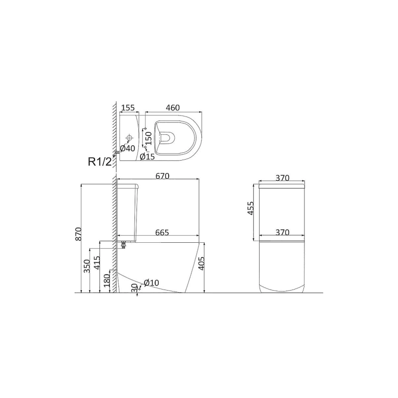 Унитаз-компакт Creo Ceramique RENNES, н/п с арматурой 2-режима, (сид с м/лифт+крепл), унив., RE1002R
