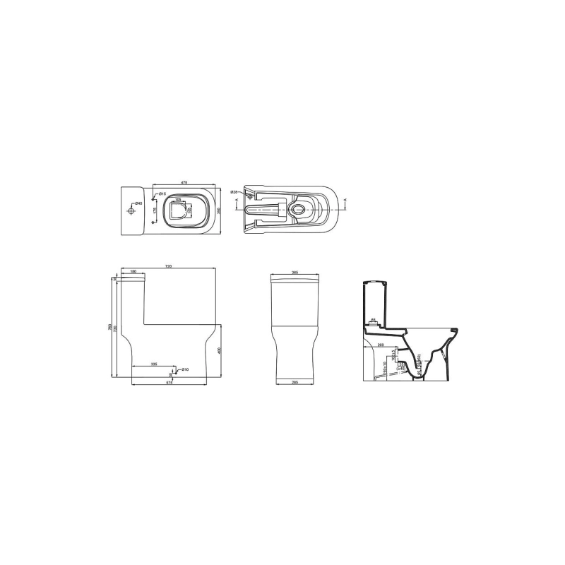 Унитаз-компакт Creo Ceramique ONE, н/п с арматурой 2-режима, (сид с м/лифт+крепл), унив., ON0102
