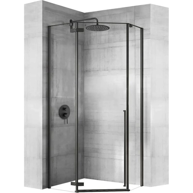 Душевое ограждение Loranto NEO 100х100х195 см, многоугол. б/поддона, черный, CS-22107B-100
