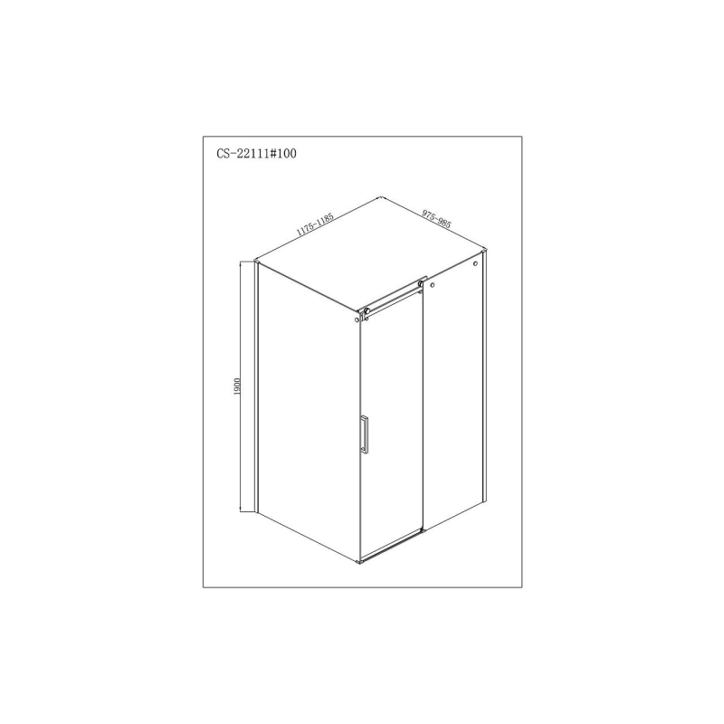 Душевое ограждение Loranto NEO 100x120x190 см, прямоугольная, б/поддона, серебро, CS-22111-120*100
