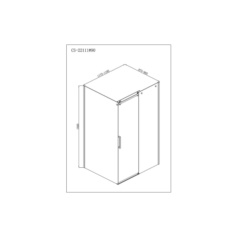 Душевое ограждение Loranto NEO 90x120x190 см, прямоугольная, б/поддона, серебро, CS-22111-120*90