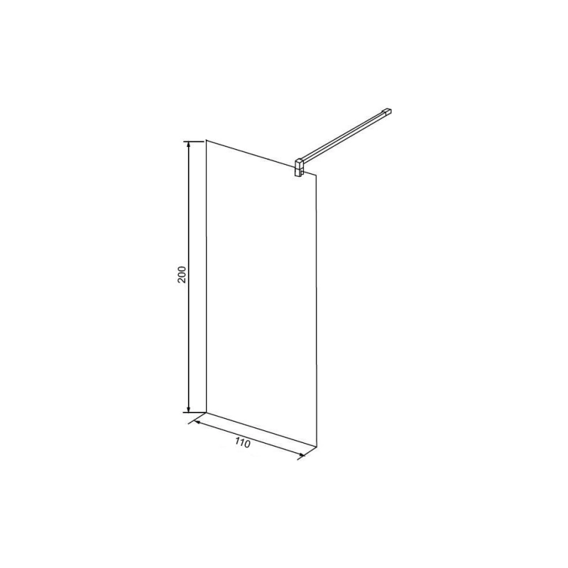 Душевая перегородка LORANTO Walk-in 110х200 см, хром, CSL1020110