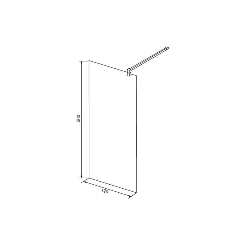 Душевая перегородка LORANTO Walk-in 120х200 см, хром, CSL1020120