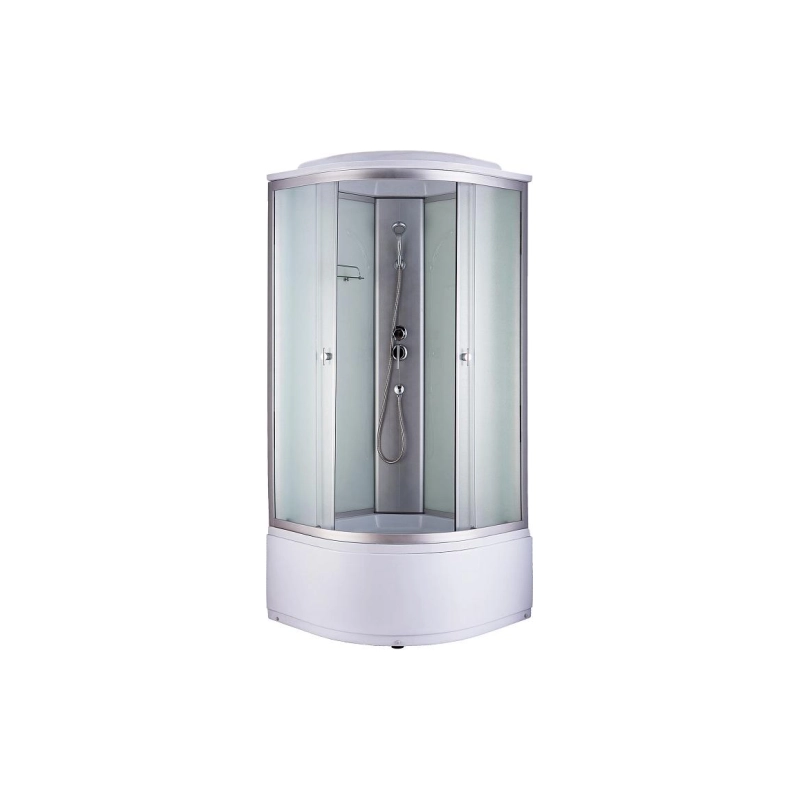 Душевая кабина Loranto 120х120х215, 1/4 круга, поддон 43см, белое стекло, хром, CS-1200ТМ/F