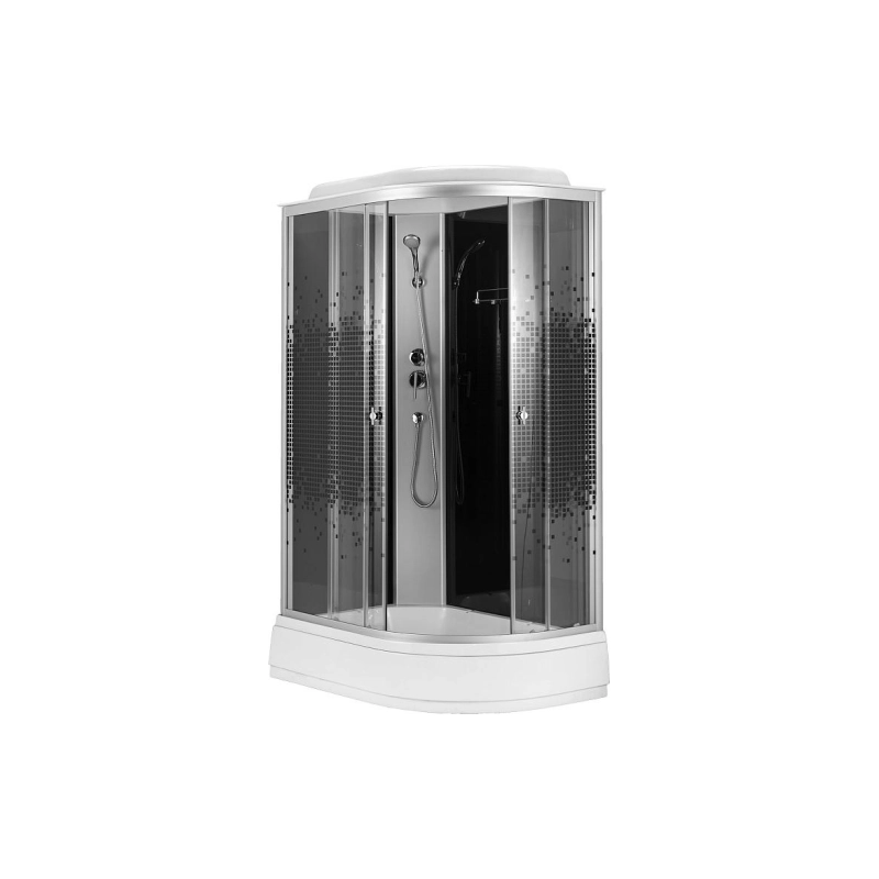 Душевая кабина Loranto 120х80х215, левая, поддон 13см, стекло с рис. 