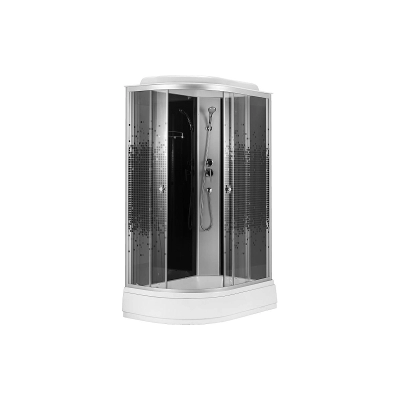 Душевая кабина Loranto 120х80х215, правая, поддон 13см, стекло с рис. 