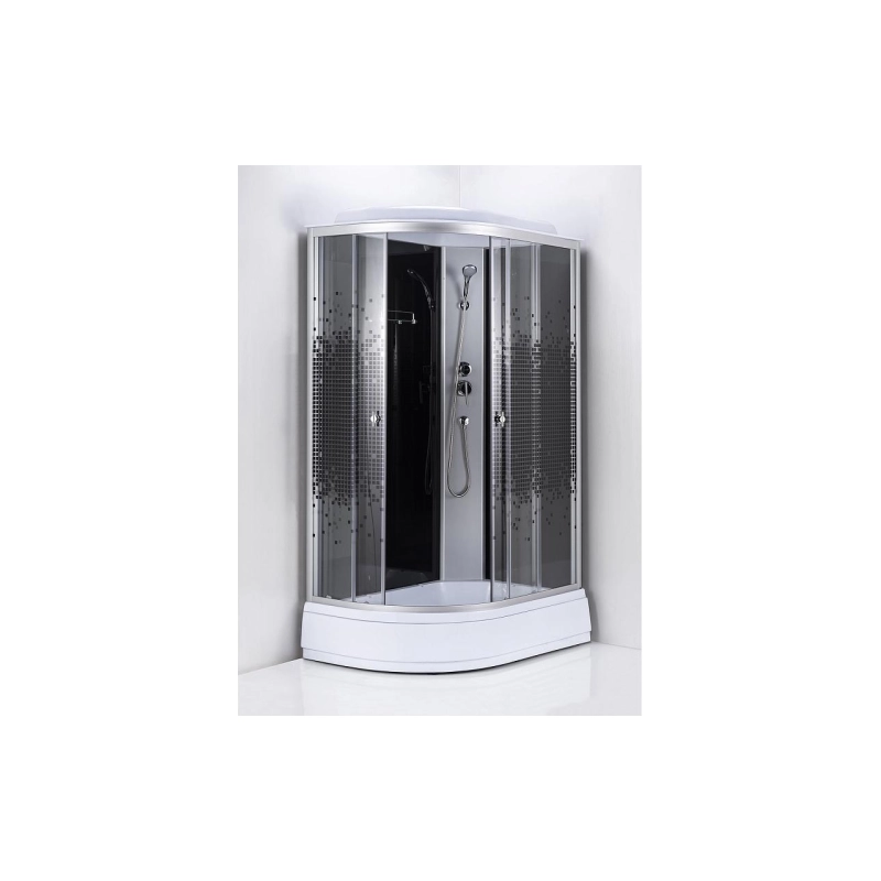 Душевая кабина Loranto 120х80х215, правая, поддон 13см, стекло с рис. 