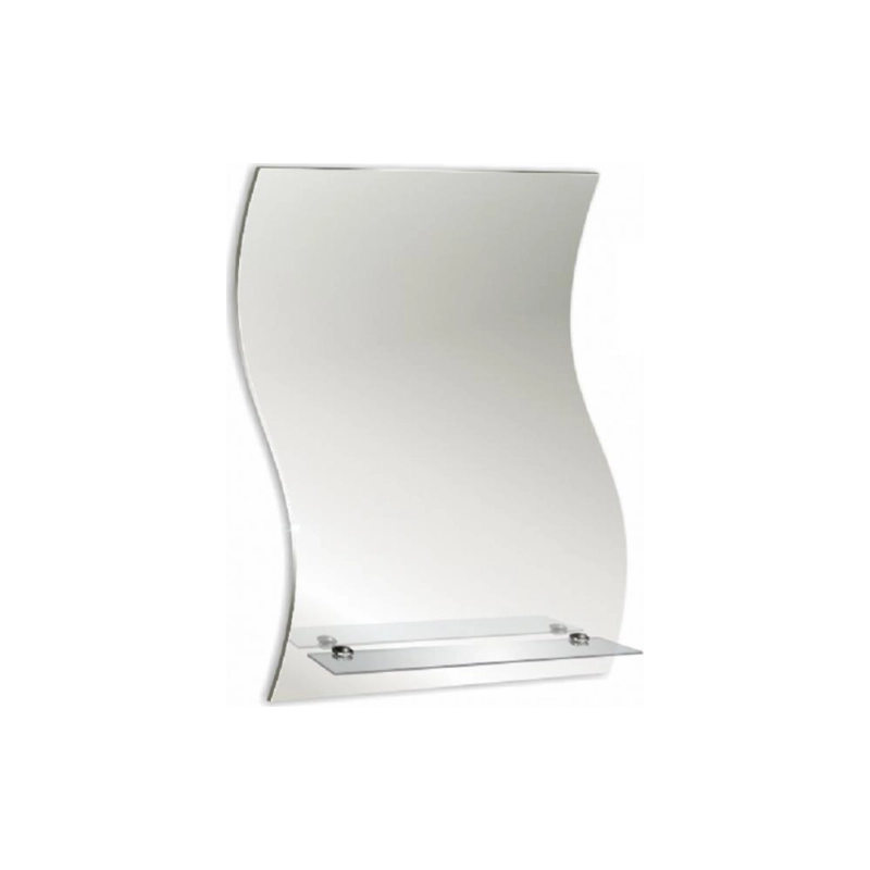 Зеркало LORANTO Волна 430х590 (ШВ), с полкой, 00000030