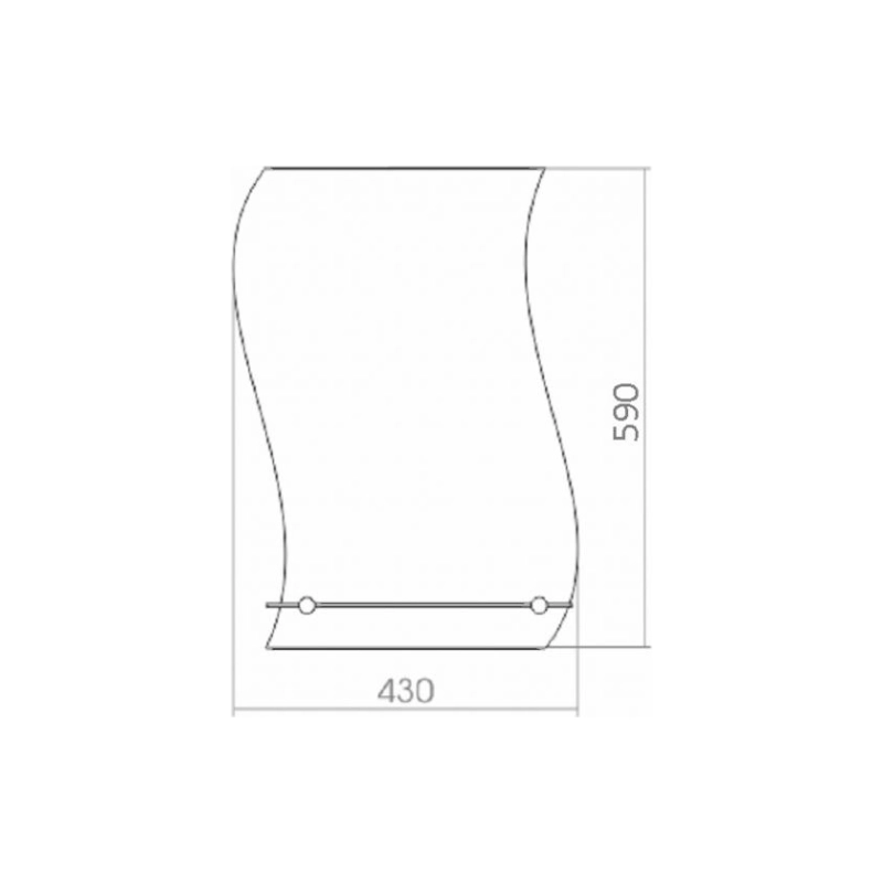 Зеркало LORANTO Волна 430х590 (ШВ), с полкой, 00000030