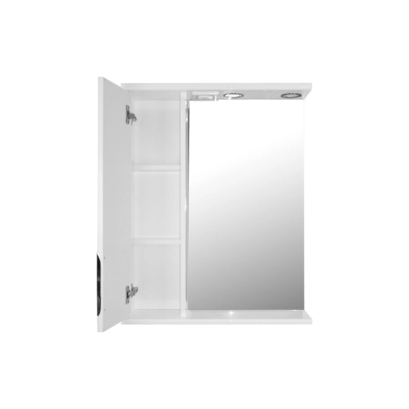 Зеркало-шкаф Loranto Стиль Соло 70 700х820х160, левостороннее, фрез. фасад, белый, CS00058916