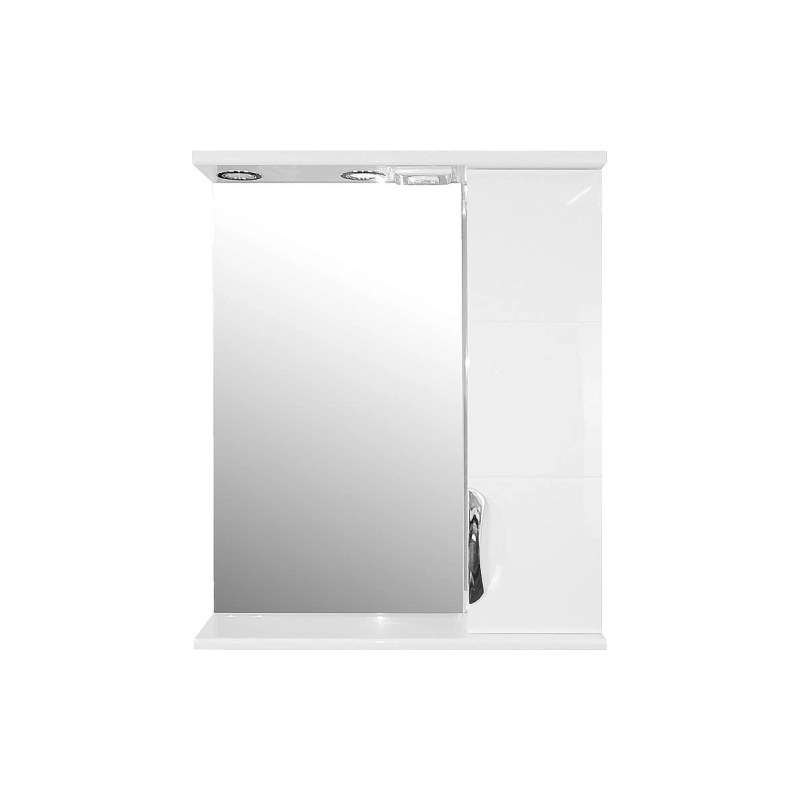 Зеркало-шкаф Loranto Стиль Соло 70 700х820х160, правостороннее, фрез. фасад, белый, CS00058917