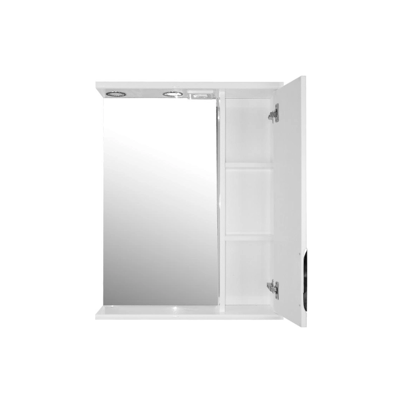 Зеркало-шкаф Loranto Стиль Соло 70 700х820х160, правостороннее, фрез. фасад, белый, CS00058917