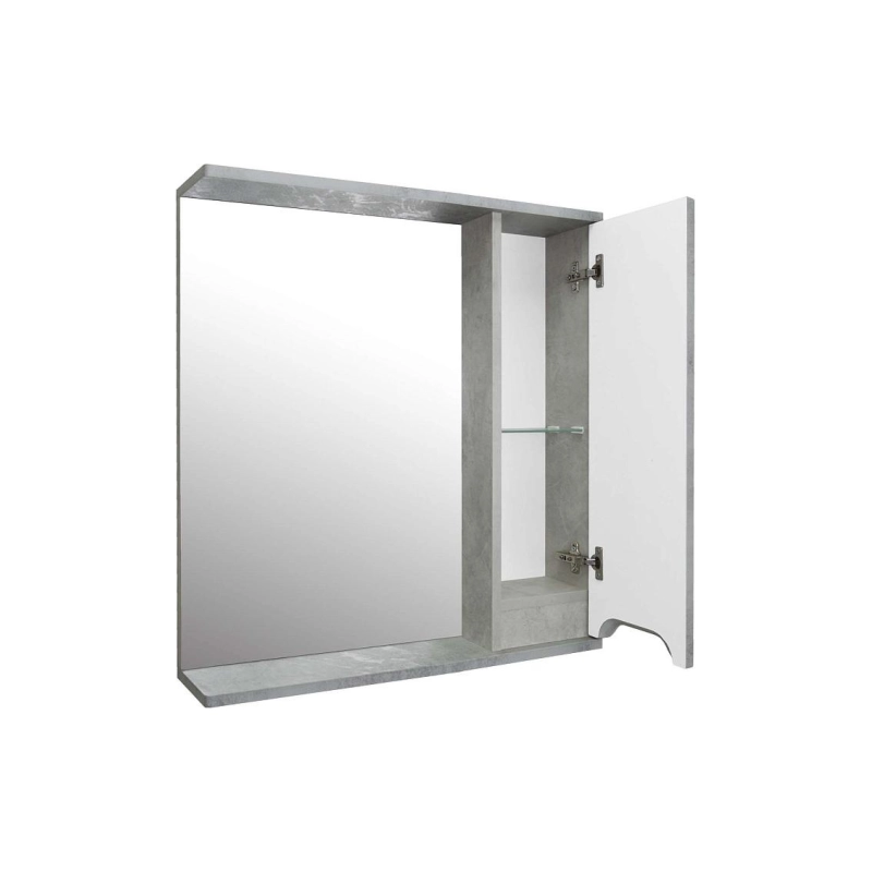 Зеркало-шкаф Loranto Florena 70 700х135х600, правостороннее, светлый бетон, CS00086985