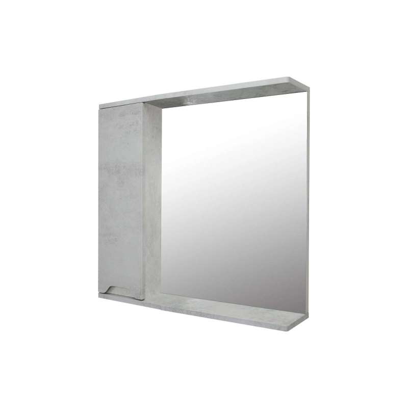 Зеркало-шкаф Loranto Florena 80 800х135х600, левостороннее, светлый бетон, CS00086988