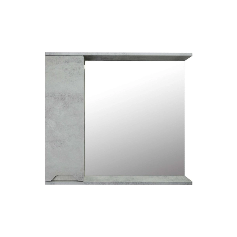 Зеркало-шкаф Loranto Florena 80 800х135х600, левостороннее, светлый бетон, CS00086988