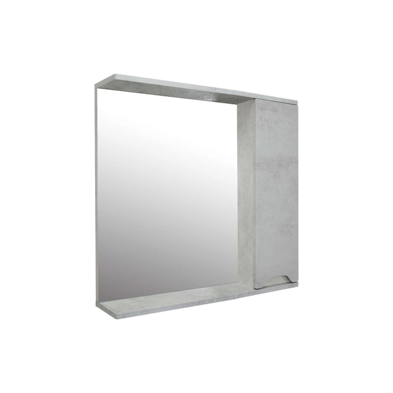 Зеркало-шкаф Loranto Florena 80 800х135х600, правостороннее, светлый бетон, CS00086987