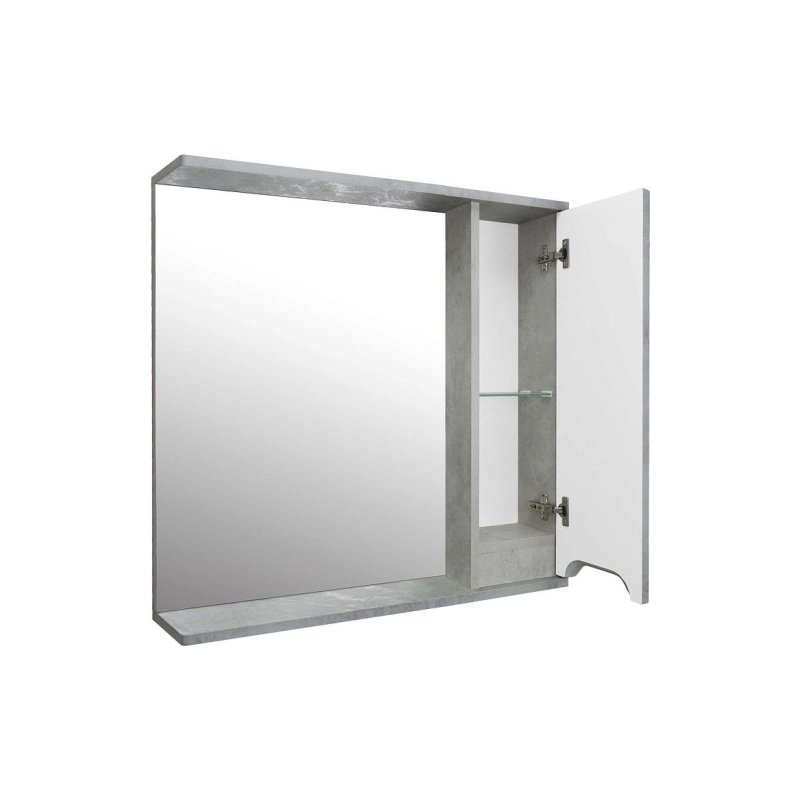 Зеркало-шкаф Loranto Florena 80 800х135х600, правостороннее, светлый бетон, CS00086987