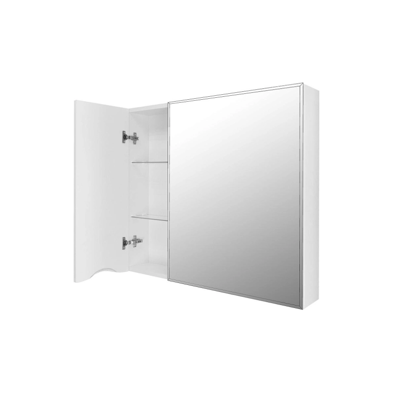 Зеркало-шкаф Loranto Santorini 80 800х140х700, левостороннее, белый, CS00086971