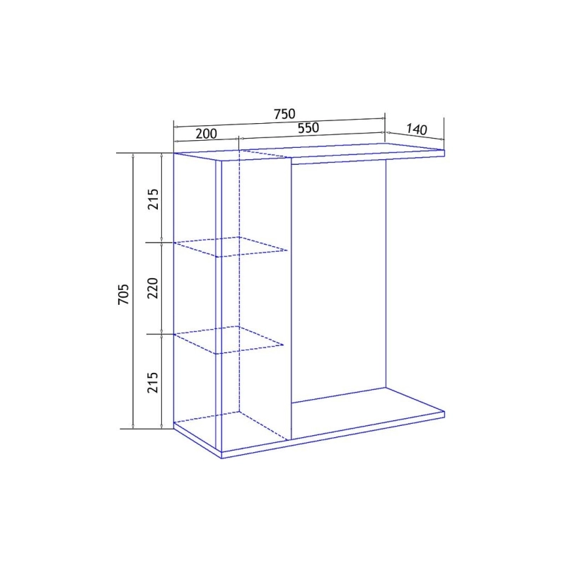 Зеркало-шкаф Loranto Дина 75 750х700х140, левостороннее, белое, CS00049719