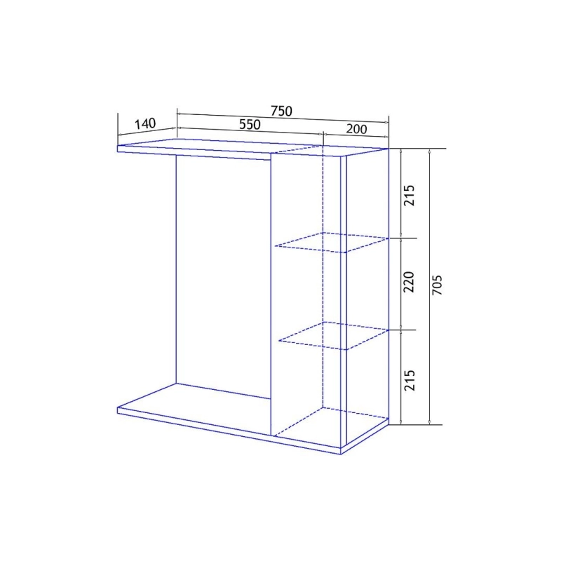 Зеркало-шкаф Loranto Дина 75 750х700х140, правостороннее, белое, CS00049720