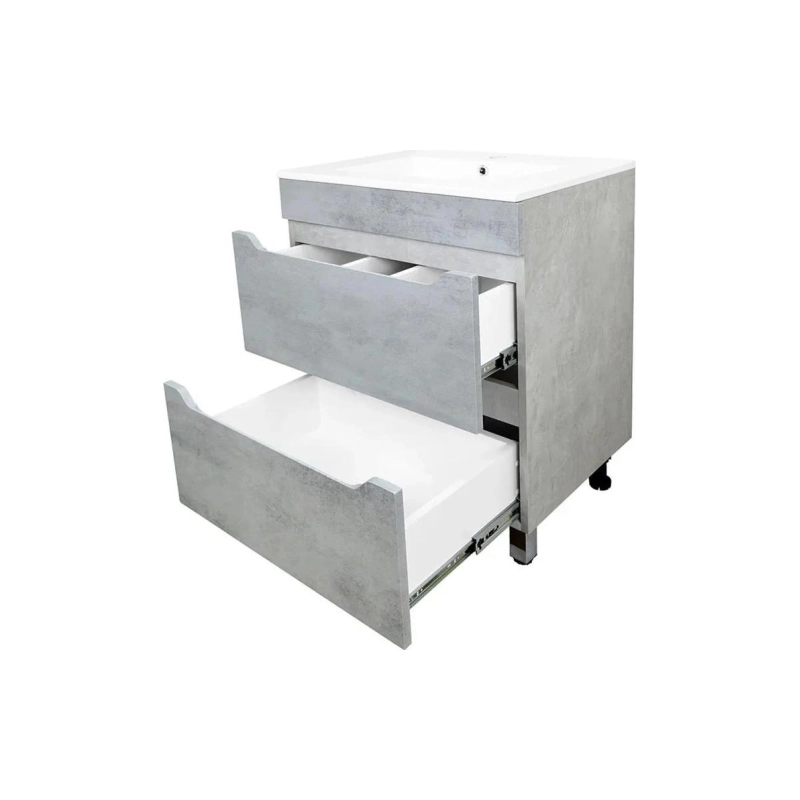 Тумба Loranto Florena 70 71х47х81 см, напольная, с раковиной Azario Leon, светлый бетон, CS00086991