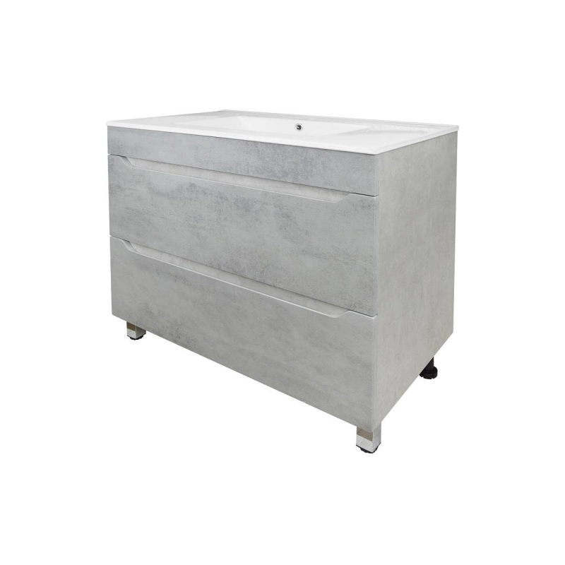 Тумба Loranto Florena 80 81х47х81 см, напольная, с раковиной Azario Leon, светлый бетон, CS00086992