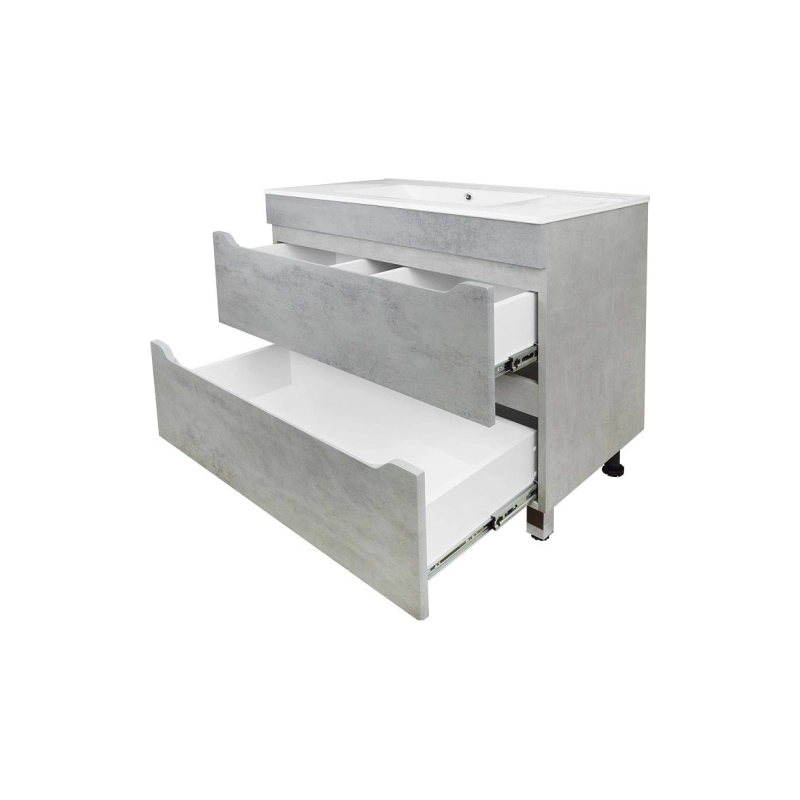 Тумба Loranto Florena 80 81х47х81 см, напольная, с раковиной Azario Leon, светлый бетон, CS00086992