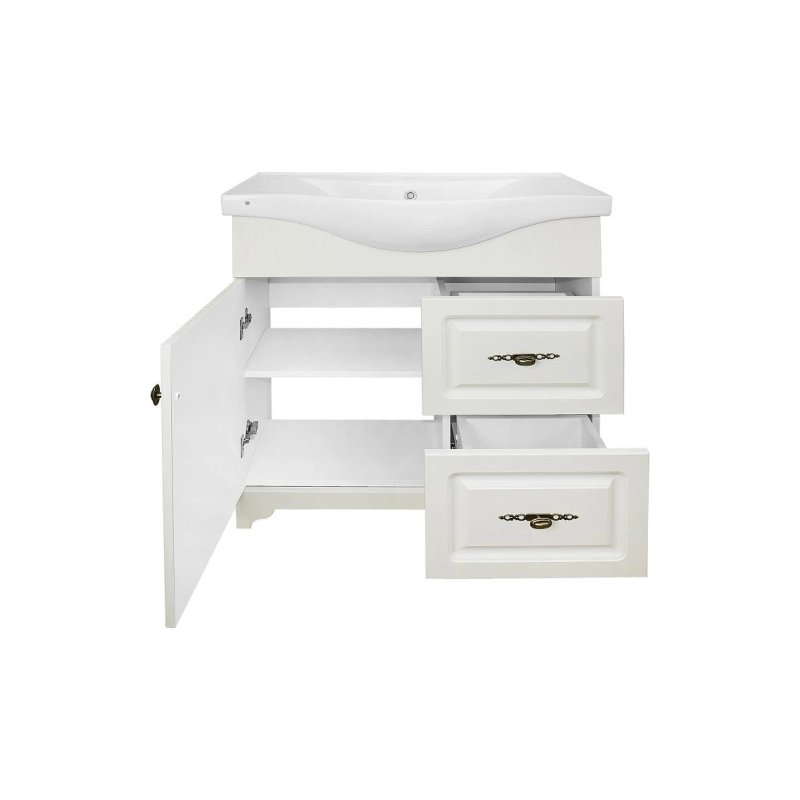 Тумба Loranto Janet 80 80х45,5х84 см, напольная, с раковиной Basic 80, ольха, CS00089897