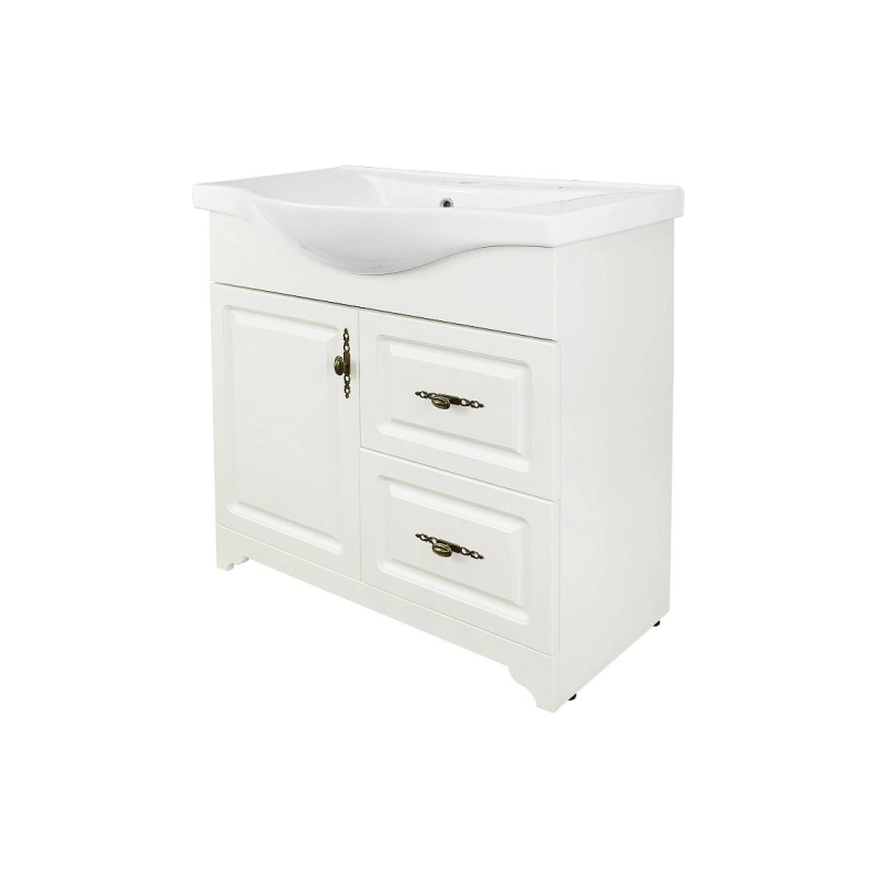 Тумба Loranto Janet 80 80х45,5х84 см, напольная, с раковиной Basic 80, ольха, CS00089897