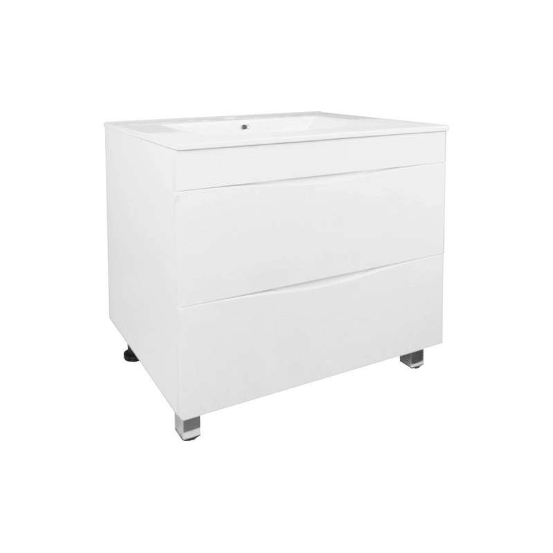 Тумба Loranto Santorini 70 71х46х81 см, напольная, с раковиной Leon, белый глянец, CS00086973