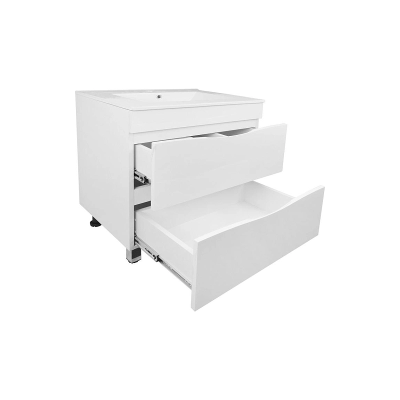 Тумба Loranto Santorini 70 71х46х81 см, напольная, с раковиной Leon, белый глянец, CS00086973