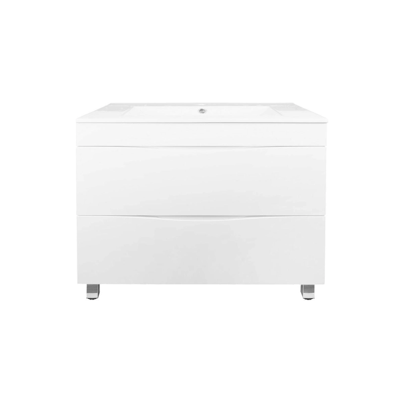 Тумба Loranto Santorini 80 81х46х81 см, напольная, с раковиной Leon, белый глянец, CS00086974