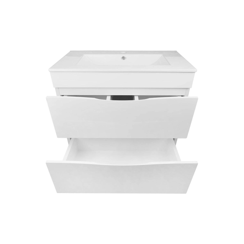 Тумба Loranto Santorini 80 81х46х81 см, напольная, с раковиной Leon, белый глянец, CS00086974