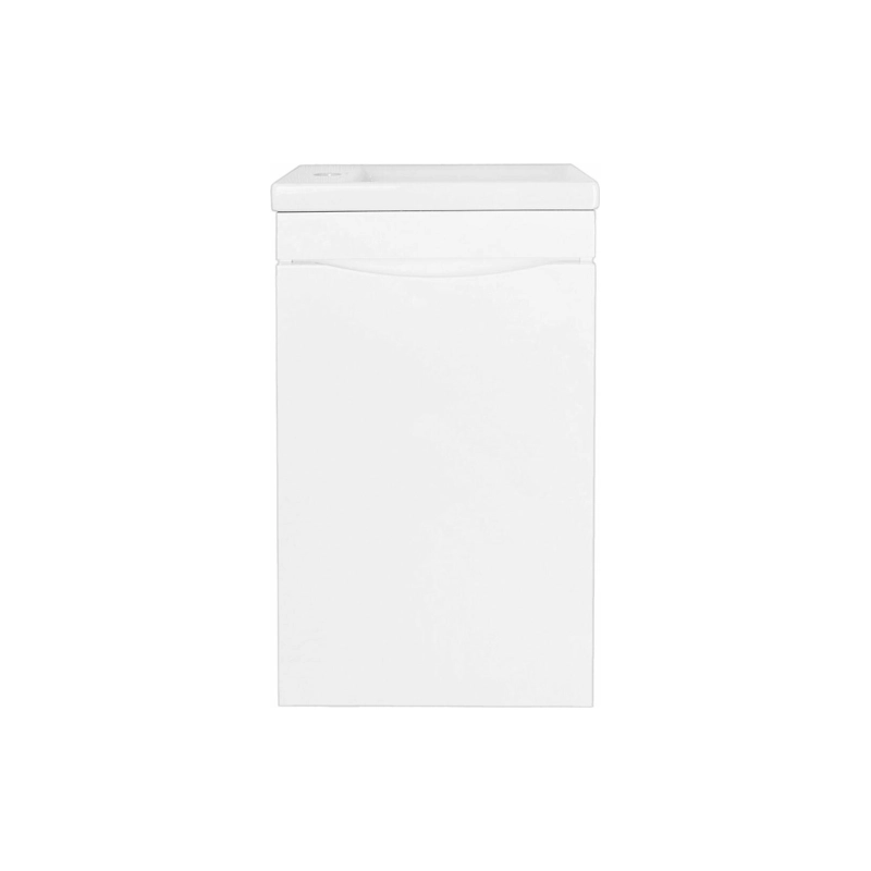 Тумба Алина 40 40х22х73 см, подвесная, с раковиной Миранда 40 левая, белый, CS00087021